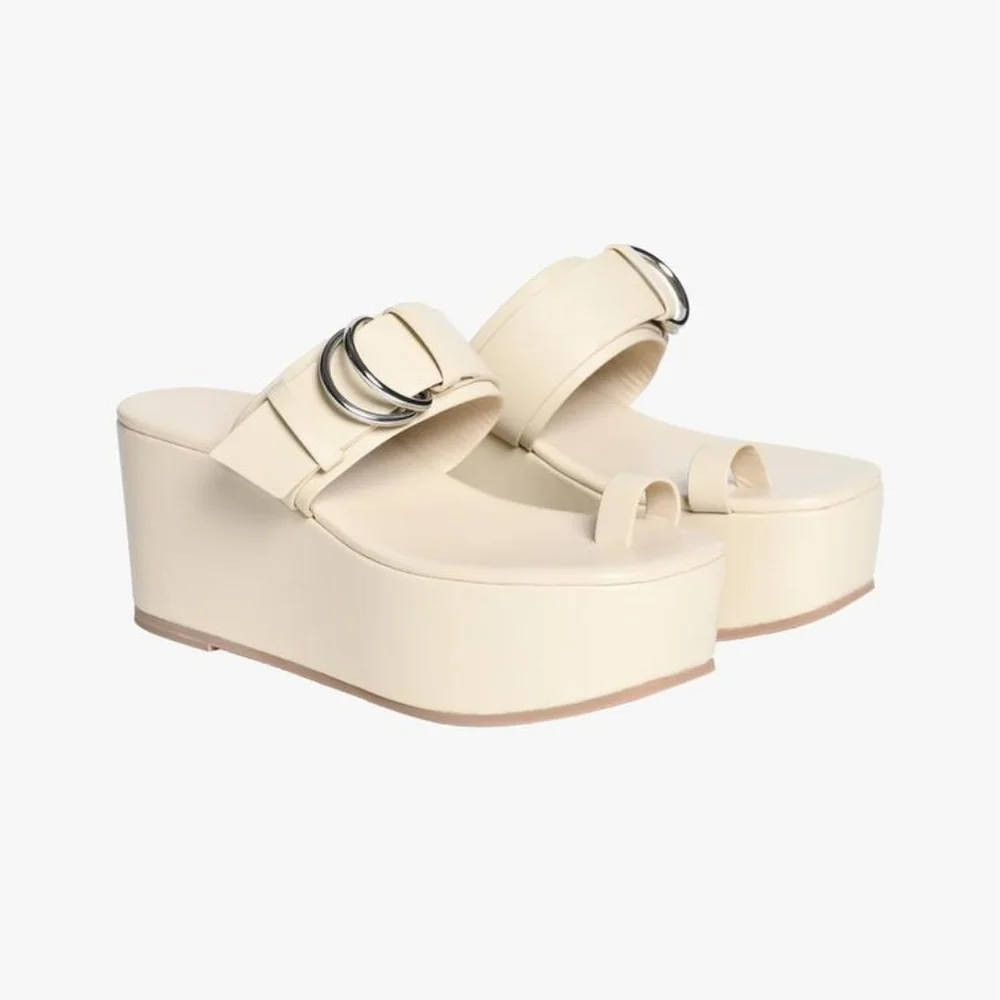 Zara Spiral Limited Edition Collection Leather Wedge Sandals NWT